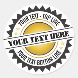 Adesivo Selo de Prêmio ou Prêmio preto e ouro