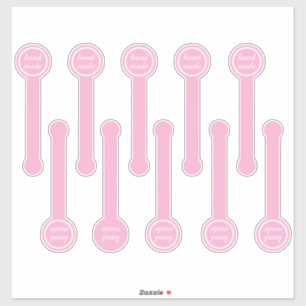 Adesivo Selo de Pudim Rosa e Preto Feito à Mão 
