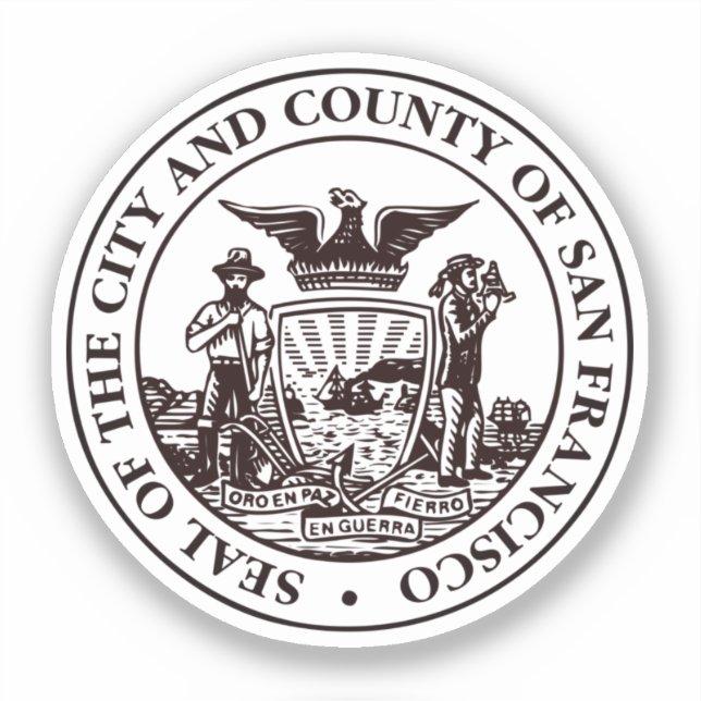 Adesivo Selo de São Francisco, CA (Frente)