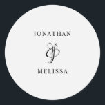 Adesivo Selo de Vinheta de Envelope de Casamento de Script<br><div class="desc">Selo de Vinheta de Envelope de Casamento de Script Moderno Simples</div>