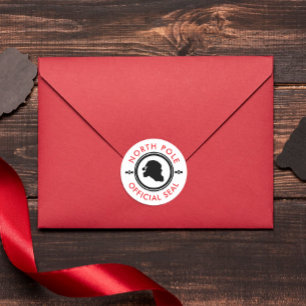 Adesivo Selo de Workshop de Papai Noel Branco e Vermelho N