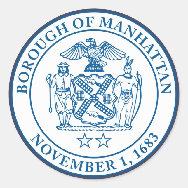 Adesivo Selo do Borough of Manhattan, NYC (Frente)