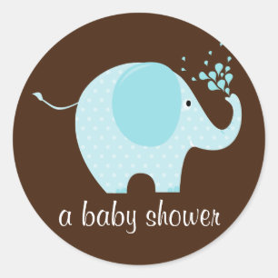 Adesivo Selo do chá do elefante do bebê