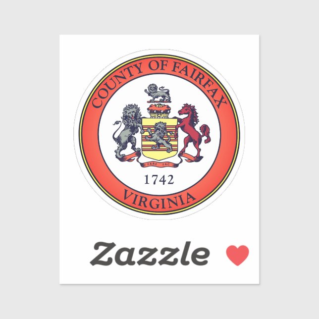 Adesivo Selo do condado de Fairfax, Virgínia (Folha)