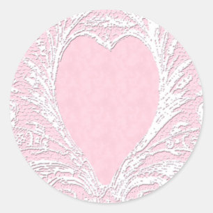 Adesivo selo do coração de rendas rosa