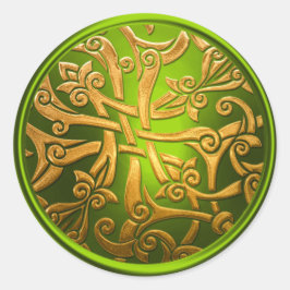 Adesivo Selo do Envelope Celta Dourado para Damasco