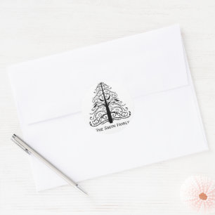 Adesivo Selo do envelope da árvore de Natal