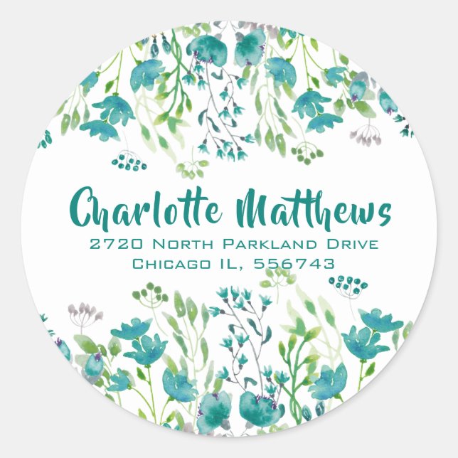 Adesivo Selo do Envelope de Retorno Botânico bonito (Frente)