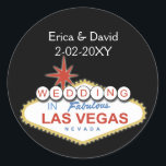 Adesivo Selo do envelope do casamento de Vegas<br><div class="desc">Design do tema de Las Vegas.</div>