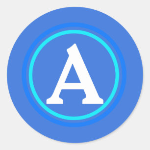 Adesivo Selo do envelope do círculo azul e branco