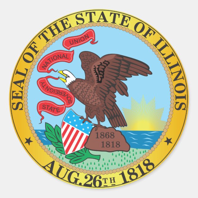 Adesivo Selo do Estado de Illinois (Frente)
