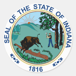 Adesivo Selo do estado de Indiana