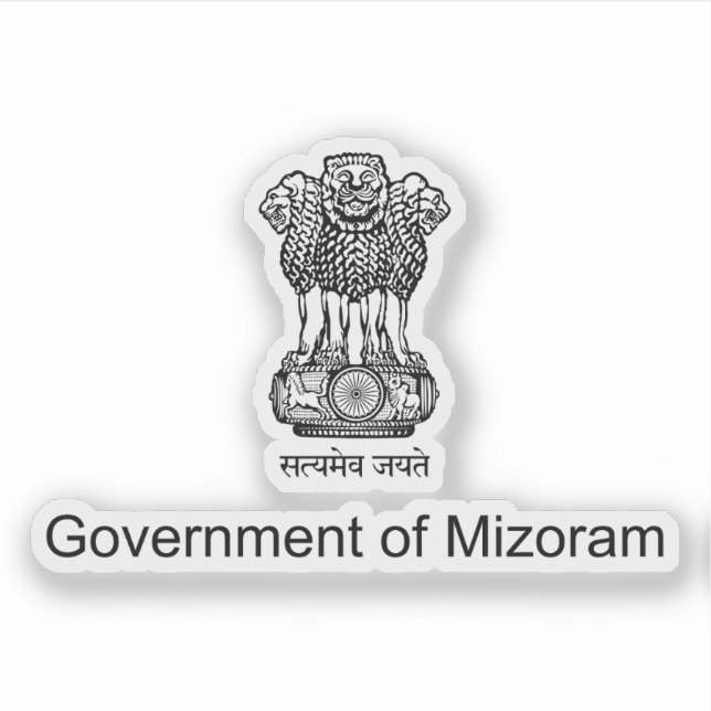 Adesivo Selo do Estado de Mizoram, Índia (Frente)