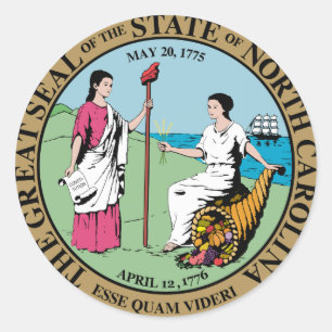 Adesivo Selo do estado de North Carolina