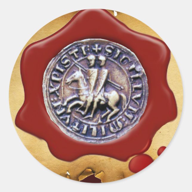 Adesivo SELO DO MODELO KNIGHTS, Cera Vermelha, Pergaminho (Frente)