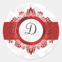 selo do monograma vermelho