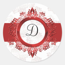 Adesivo selo do monograma vermelho