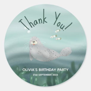 Adesivo Selo Do Oceano Cento Obrigado Aniversário de crian