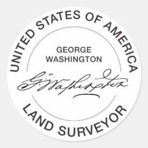Adesivo Selo do topógrafo da terra de George Washington