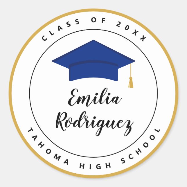 Adesivo Selo Dourado Amarelo Azul Real (Frente)