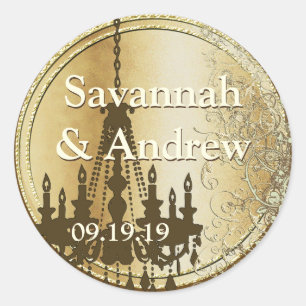 Adesivo Selo Dourado de Casamento de Pássaro Teal Love