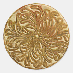 Adesivo Selo Dourado gravado falso do design
