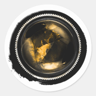 Adesivo Selo Dourado místico da crista do Opal do topázi