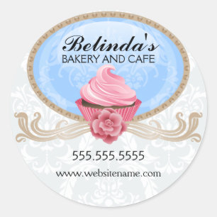 Adesivo Selo elegante da caixa da padaria do cupcake