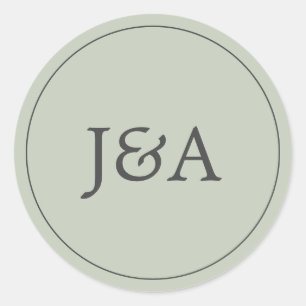 Adesivo Selo elegante do envelope do verde do eucalipto do