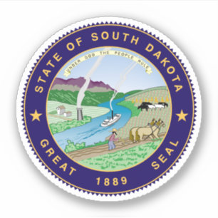 Adesivo Selo Estatal de Dakota do Sul