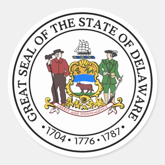 Adesivo Selo Estatal de Delaware (Frente)