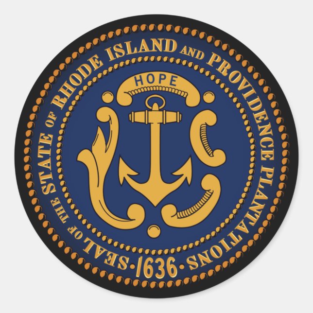 Adesivo Selo Estatal de Rhode Island (Frente)