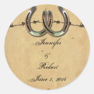 Adesivo Selo farpado do envelope das ferraduras rústicas