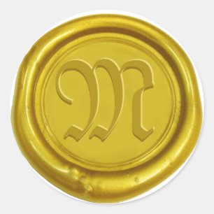 Adesivo Selo feito sob encomenda Dourado clássico da cera