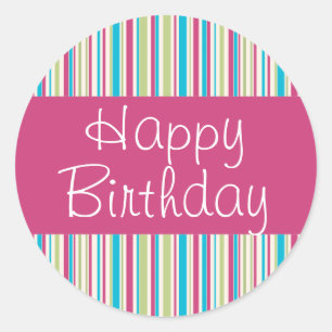 Adesivo Selo feliz do feliz aniversario das listras