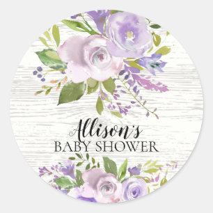 Adesivo Selo floral do envelope do chá de fraldas da