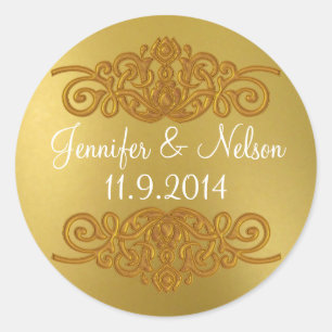Adesivo Selo goldtone chique do envelope do casamento