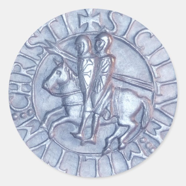 Adesivo Selo Medieval dos Cavaleiros Templários (Frente)