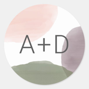 Adesivo Selo moderno do envelope da aguarela do jardim,