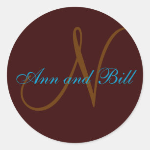 Adesivo Selo Monograma e Nomes Teares