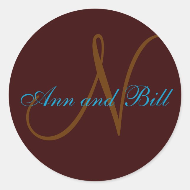 Adesivo Selo Monograma e Nomes Teares (Frente)