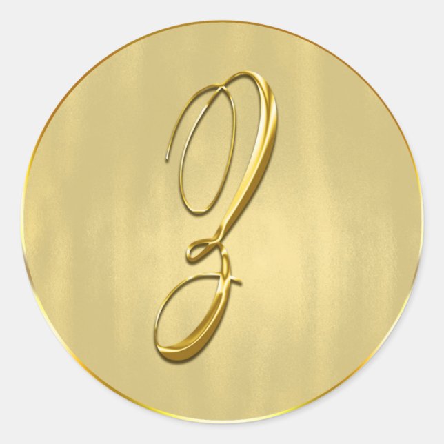Adesivo Selo Monograma Z Dourado (Frente)