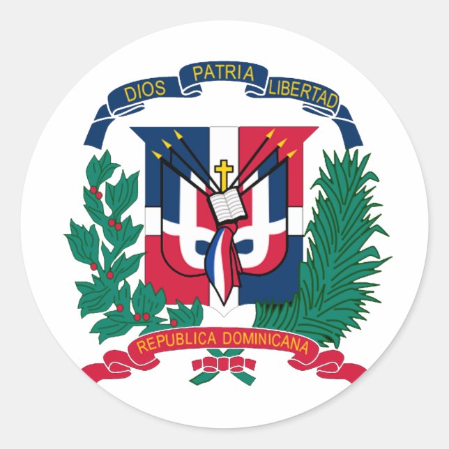 Adesivo Selo Nacional da República Dominicana (Frente)