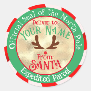 Adesivo Selo Oficial de Natal em Dourado e Verde