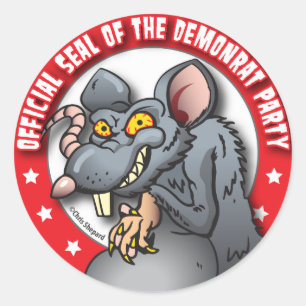 Adesivo SELO OFICIAL Do PARTIDO de DEMOCRATA AKA DEMON-RAT