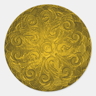 Adesivo Selo ornamentado gravado falso do olhar, ouro