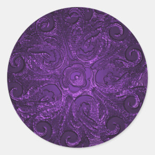 Adesivo Selo ornamentado gravado falso do olhar, roxo