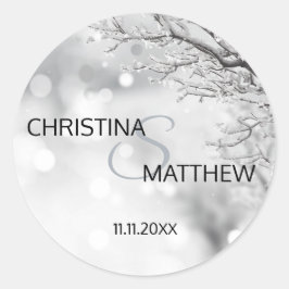 Adesivo Selo Personalizado de Casamento de Neve na Wonderl