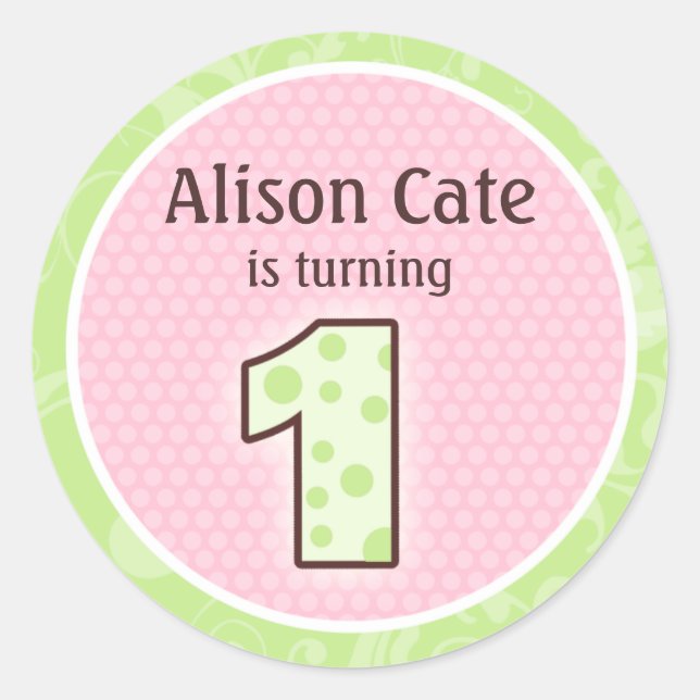 Adesivo Selo Personalizado do primeiro aniversario (Frente)