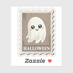Adesivo Selo Postal de "Halloween" Fantasma Fofo